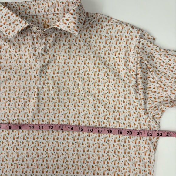 Rhoback || Orange Crush Polo Performance Golf Shirt Drink Cocktails Large - Picture 6 of 8